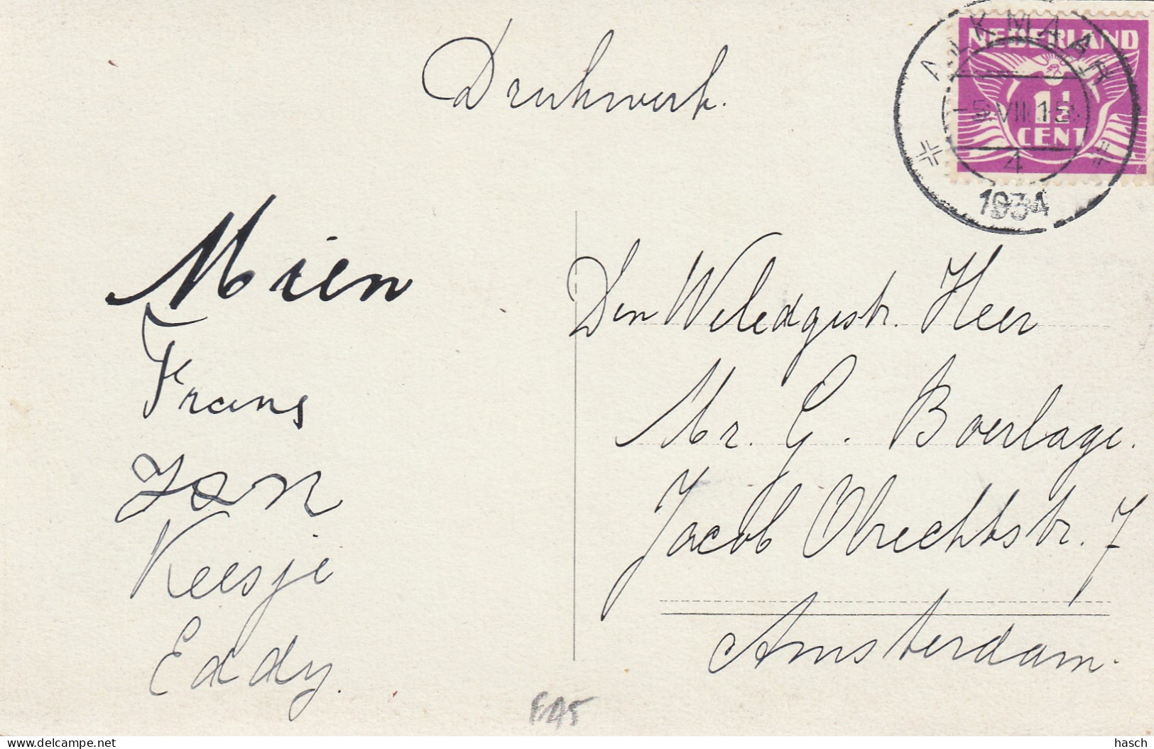 4893102Alkmaar, Kaasdragers. (Poststempel 1934)  - Alkmaar