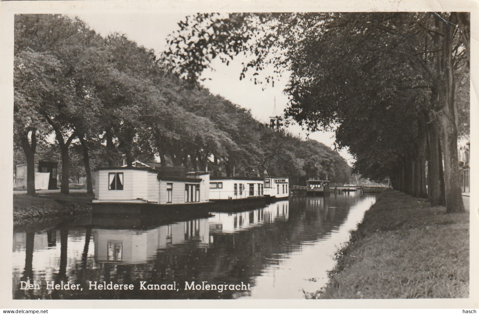 4893154Den Helder, Helderse Kanaal, Molengracht. (FOTOKAART) (Rechtsboven Een Vouw)  - Den Helder