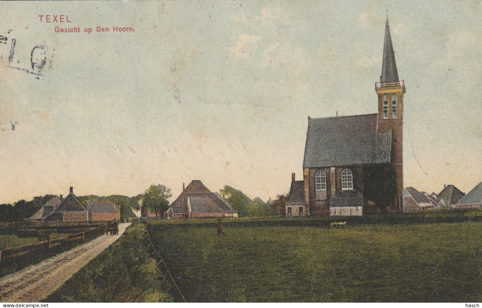 4893211Texel, Gezicht Op Den Hoorn. (Langebalk Stempel 1911)  - Texel