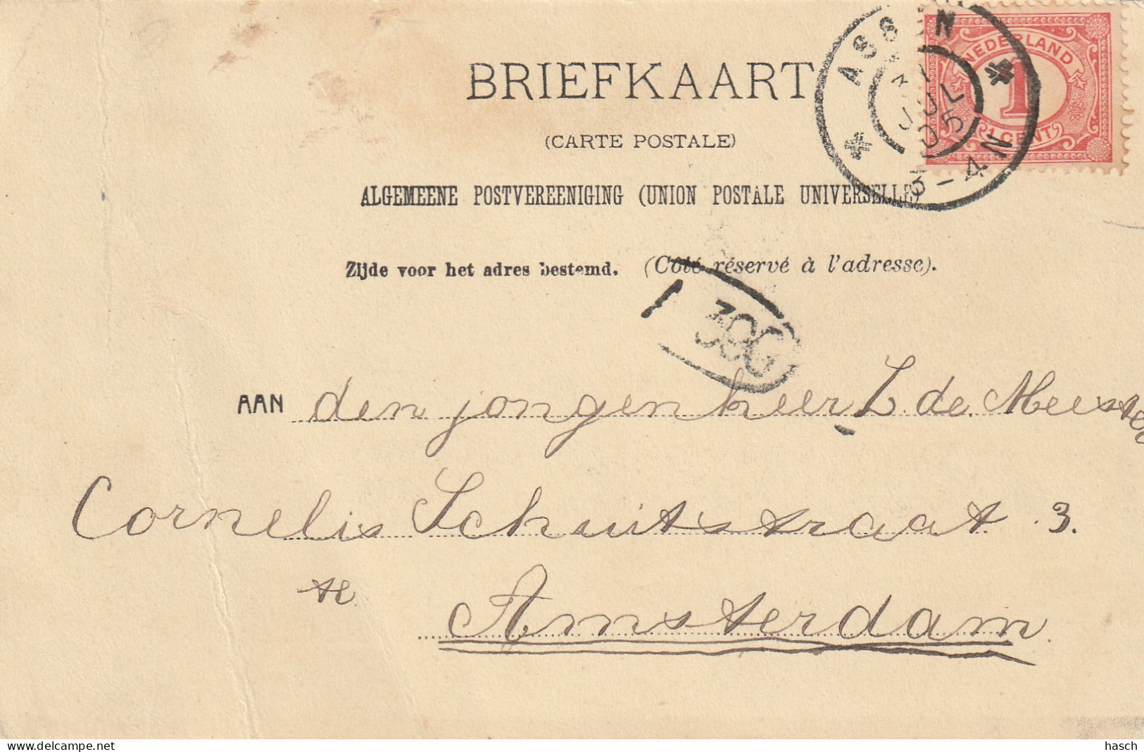 4893352Assen, De Hoofdvaart. (Poststempel 1905) (Rechterkant Een Vouw Zie Achterkant)  - Assen