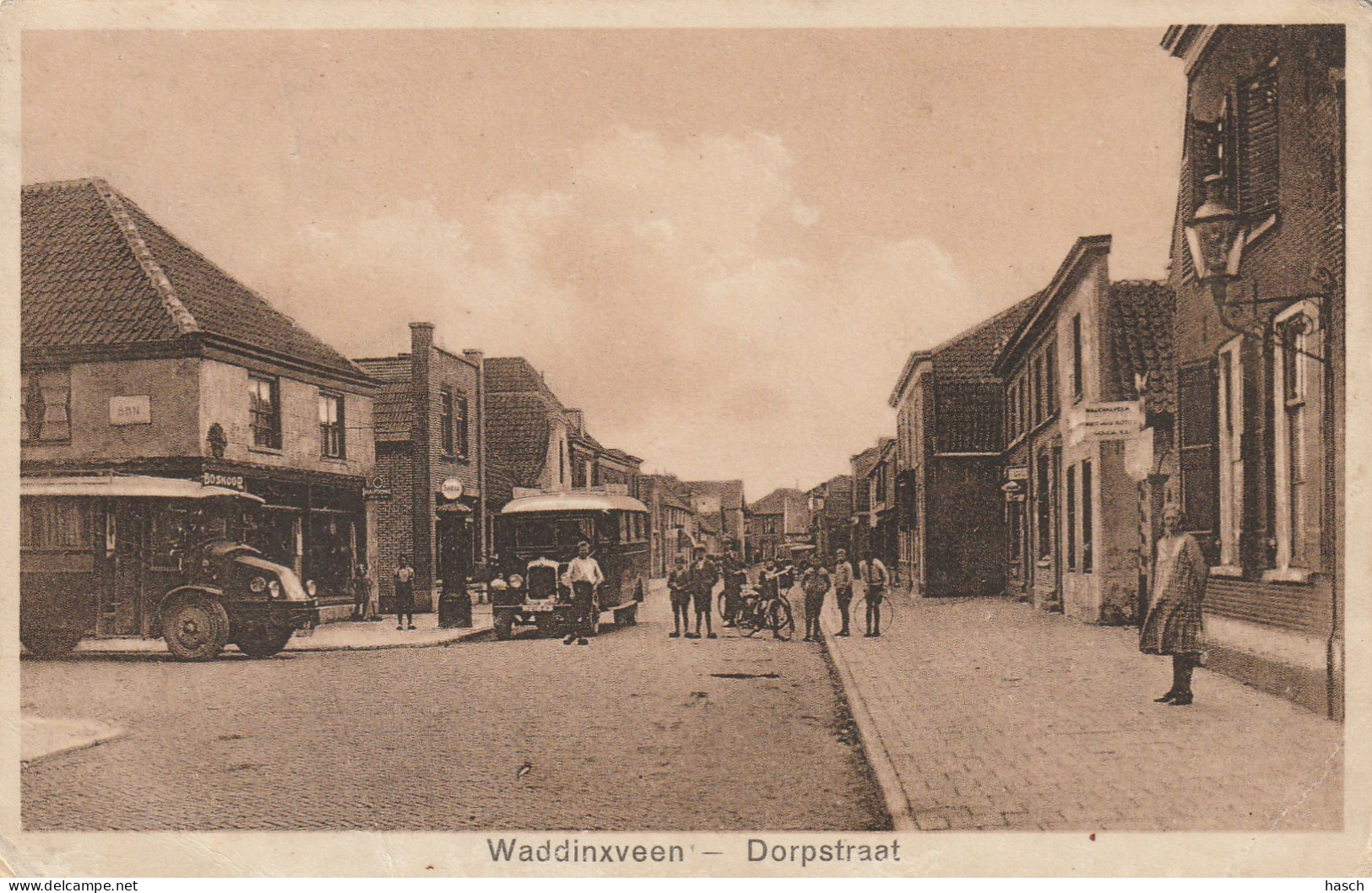 4893374Waddinxveen, Dorpstraat. (Rechtsonder Een Vouwtje)  - Waddinxveen