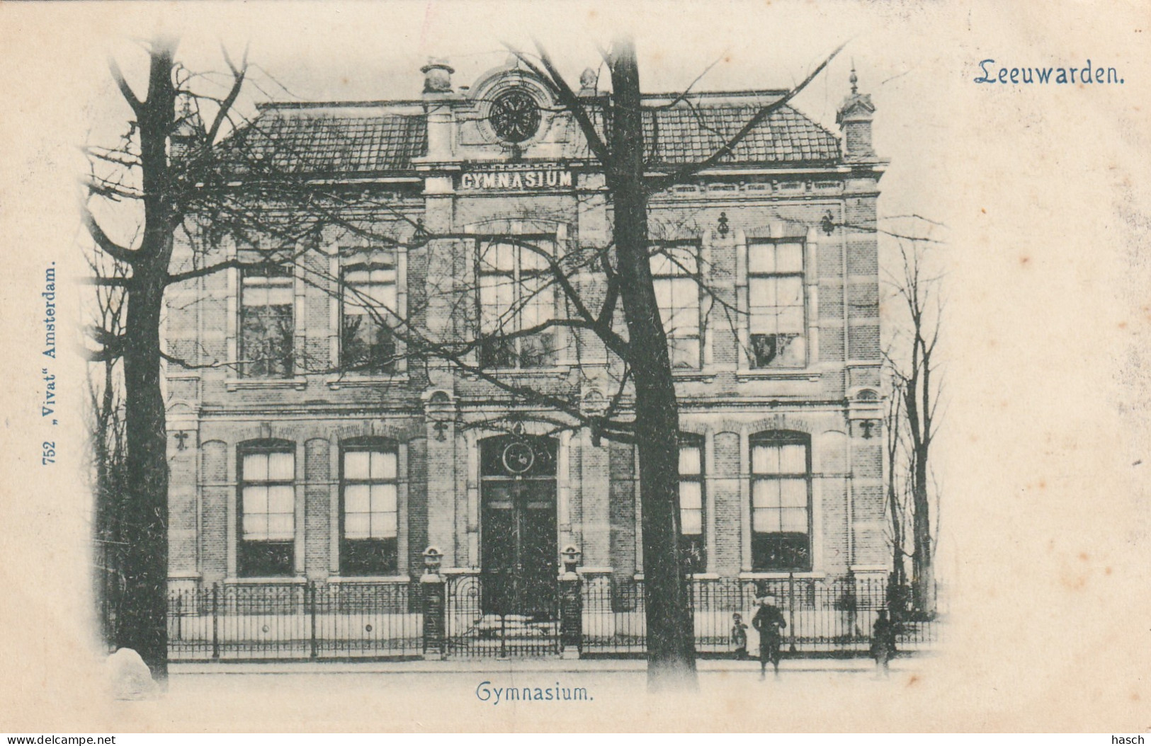 4893412Leeuwarden, Gymnasium Rond 1900.   - Leeuwarden