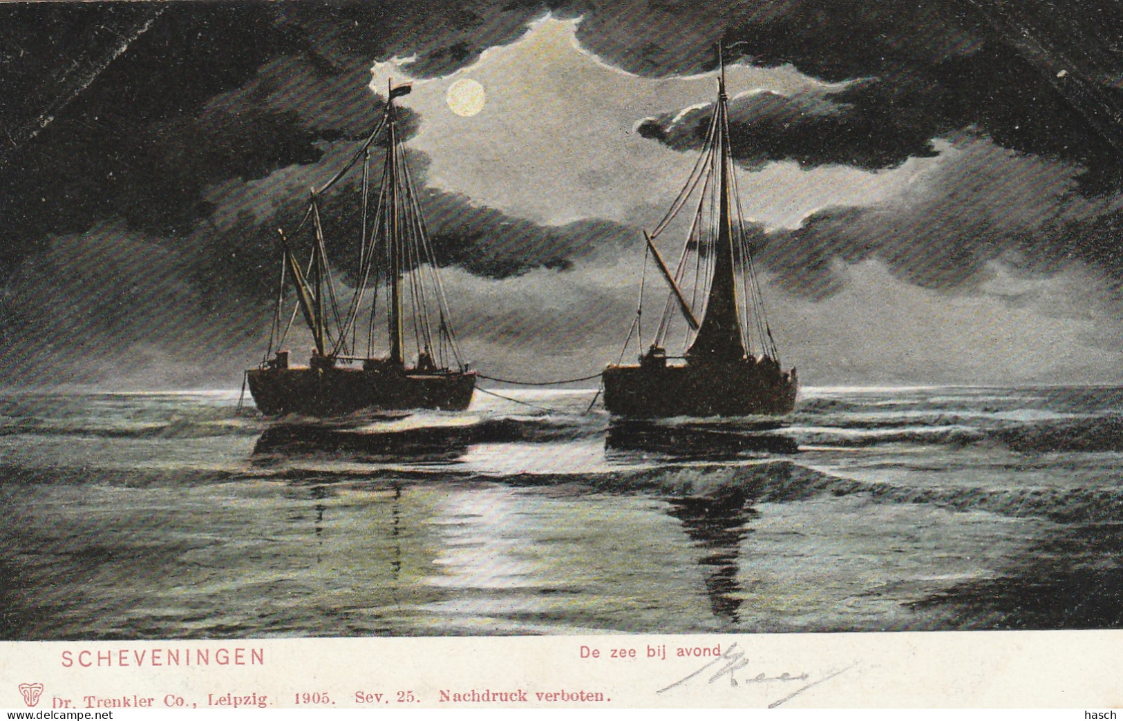 4893430Scheveningen, De Zee Bij Avond Rond 1900.  - Scheveningen