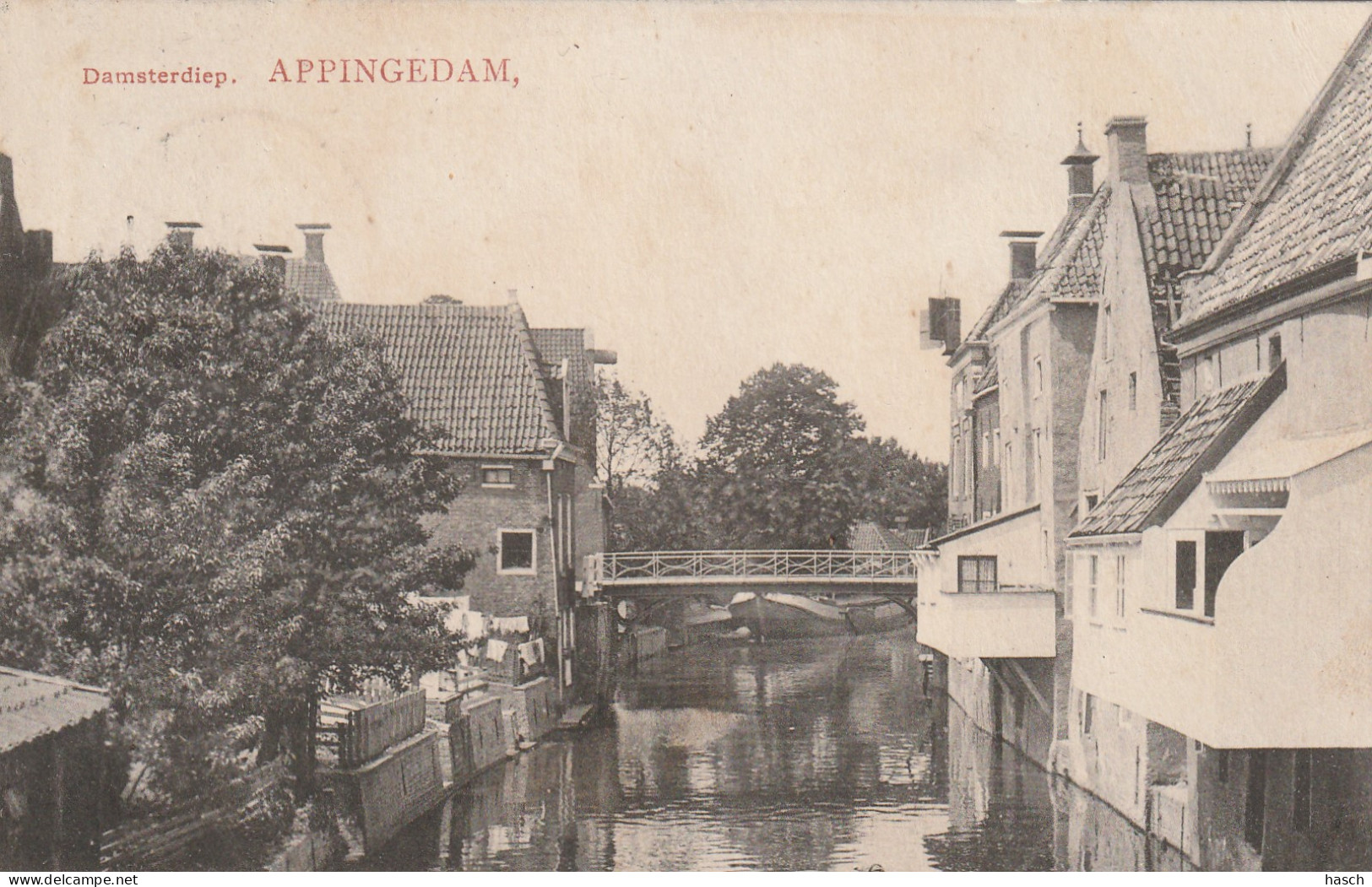 4893513Appingendam, Damsterdiep. (Poststempel 1909)  - Appingedam