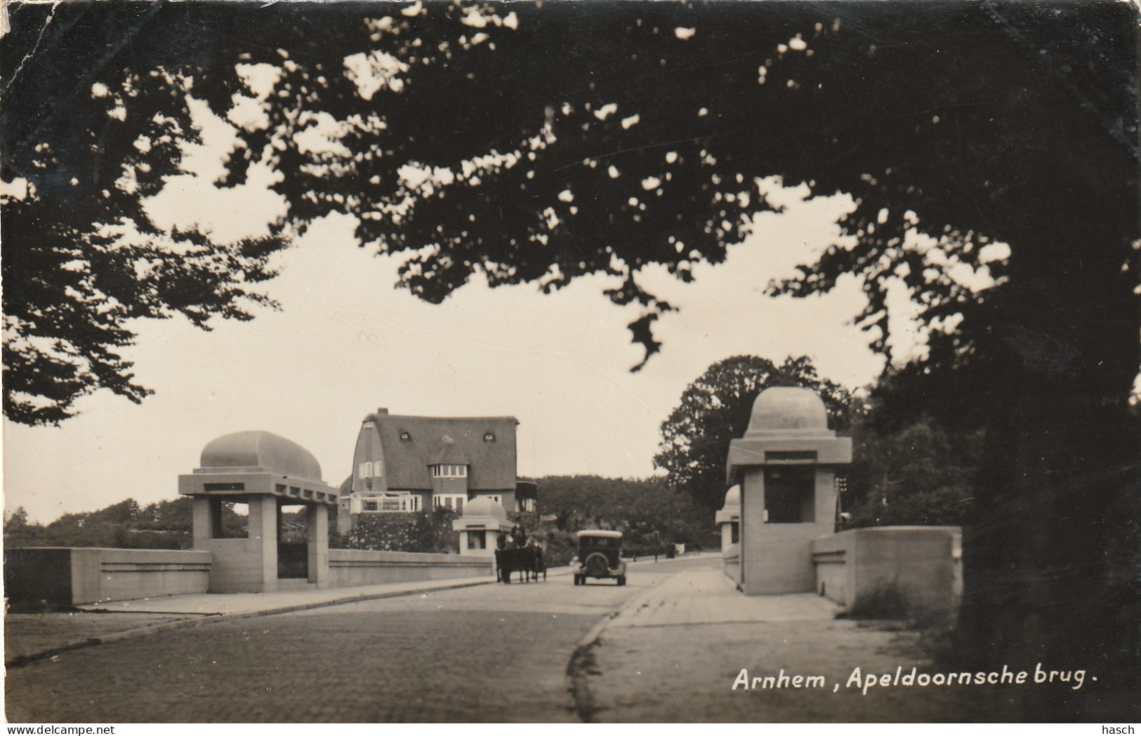 4893715Arnhem, Apeldoornsche Brug. (FOTOKAART) (Vouwtje Linksboven)  - Arnhem