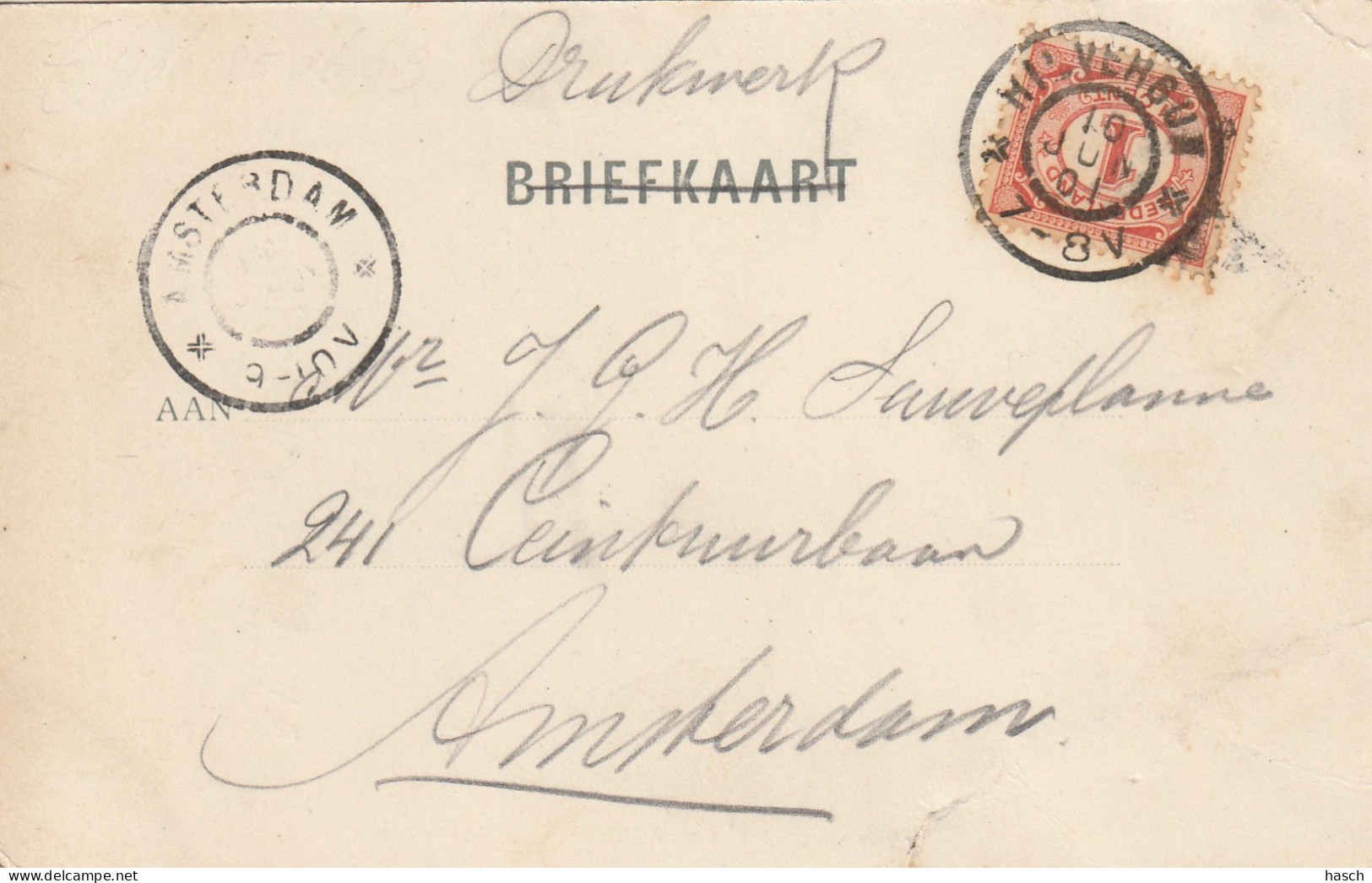 489247Hilversum, R. K. Kerk. (Poststempel 1901) (Linkerkant Een Scheurtje)  - Hilversum