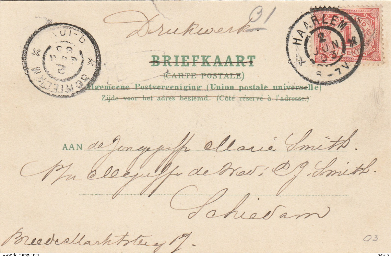 489269Haarlem, Amsterdamsche Poort. (Poststempel 1903) (Bovenrand Een Klein Scheurtje, Kleine Beschadiging Links)  - Haarlem