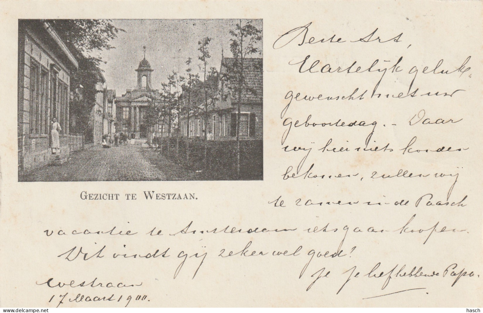 4892148Westzaan, Gezicht Te Westzaan. 1900.   - Zaanstreek