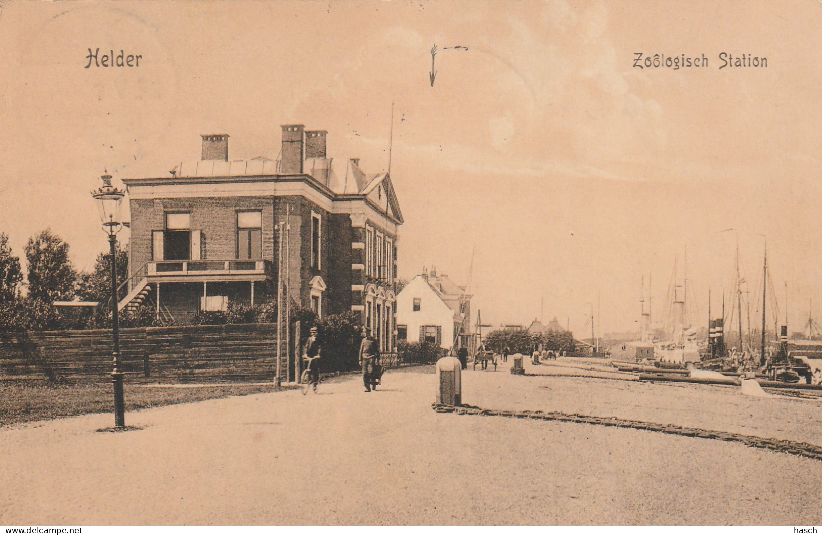 4892156Helder, Zoôlogisch Station. (Zie Pij) (Langebalk Stempel 1911)  - Den Helder