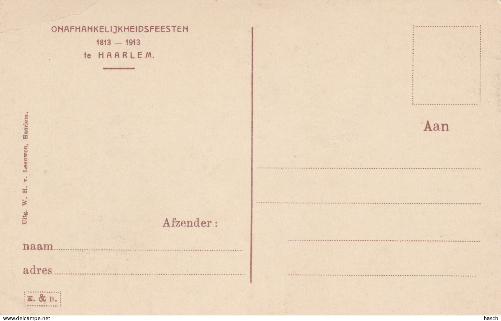 4892181Haarlem, Onafhankelijkheidsfeesten 1813 – 1913 Te Haarlem.  - Haarlem