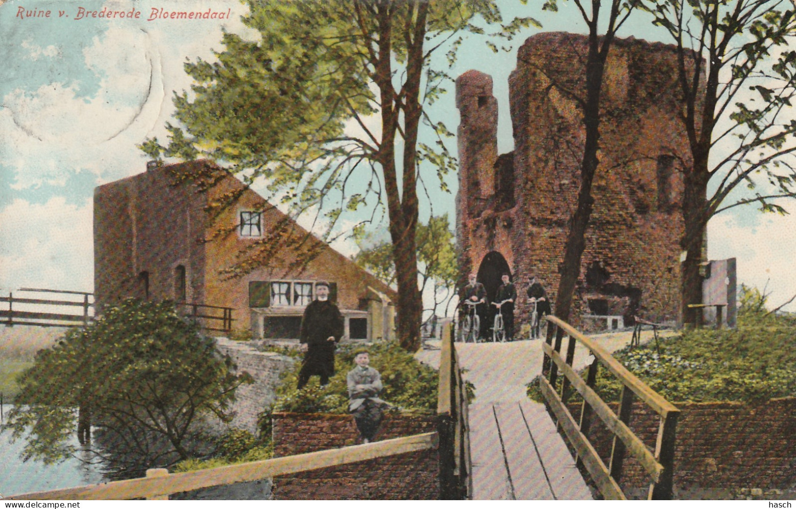 4892193Bloemendaal, Ruine Van Brederode. (Doordruk Stempel, Zie Hoeken)  - Bloemendaal