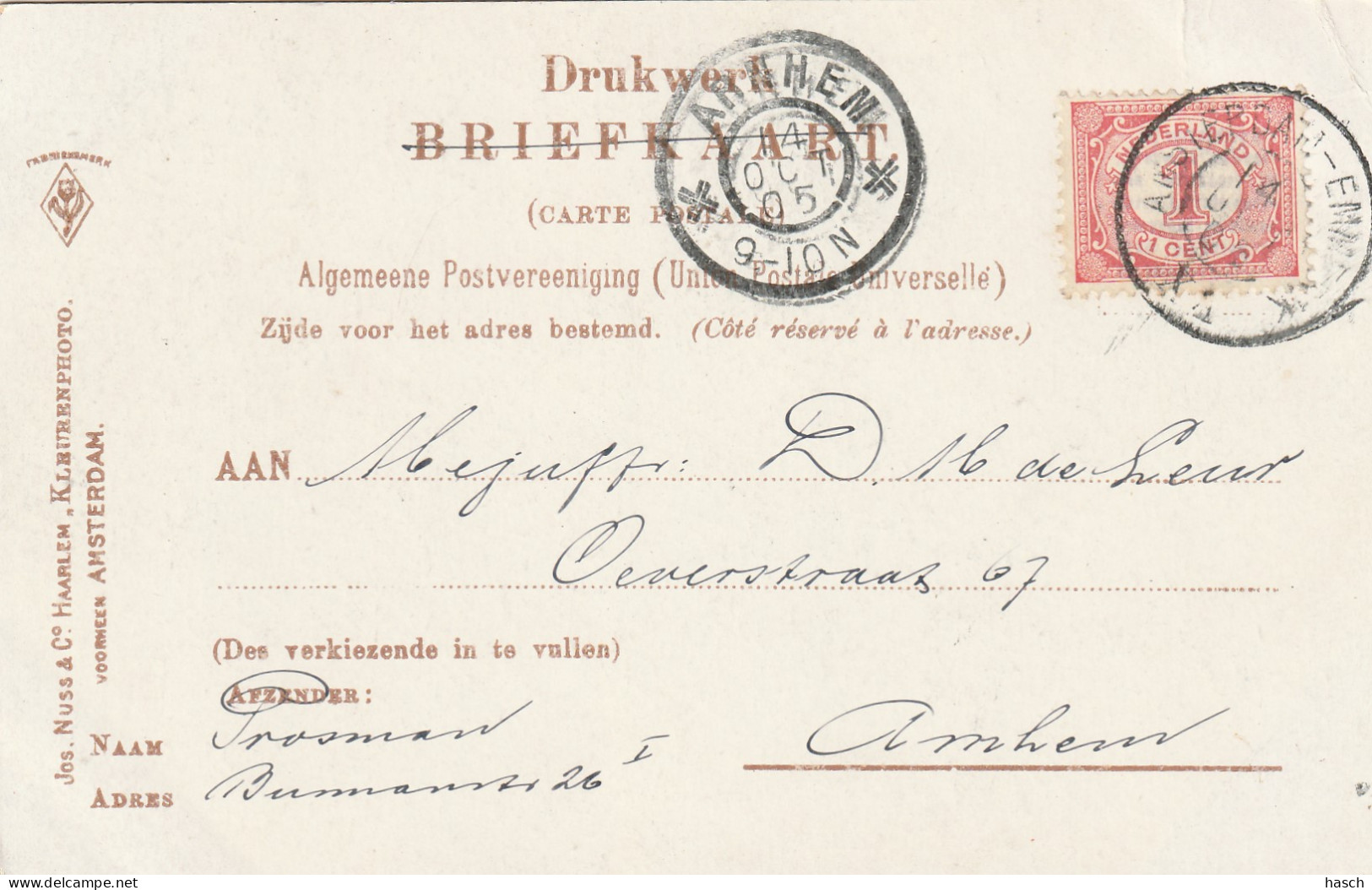4892247Marken, (Traject Kleinrond Stempel Amsterdam Emmerich 1905) (Zie Randen)   - Marken