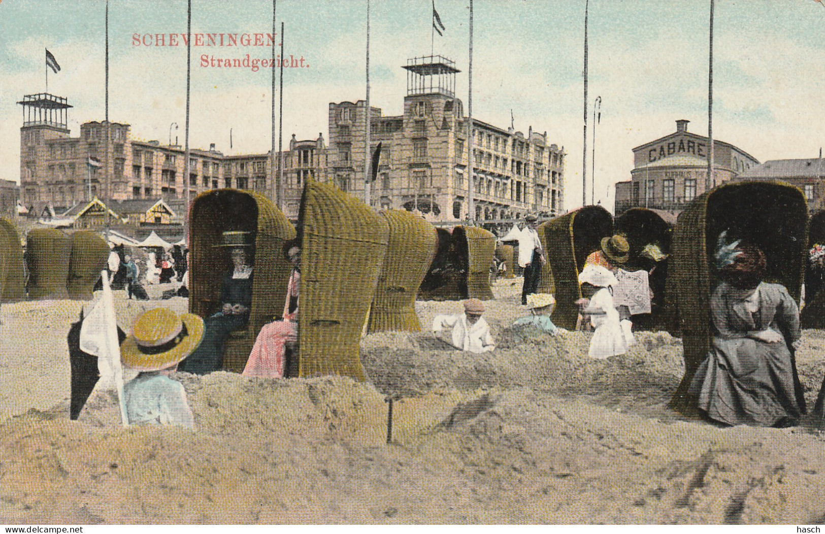 4892255Scheveningen, Strandgezicht. (Langebalk Stempel 1912.)  - Scheveningen