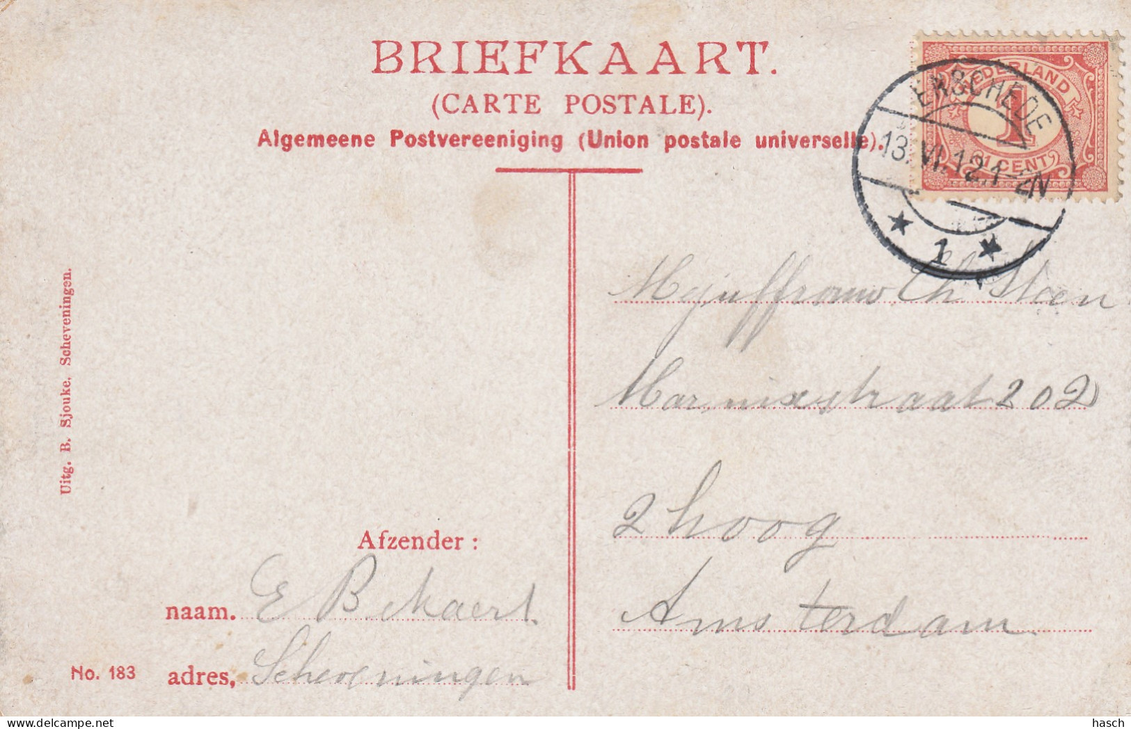 4892255Scheveningen, Strandgezicht. (Langebalk Stempel 1912.)  - Scheveningen