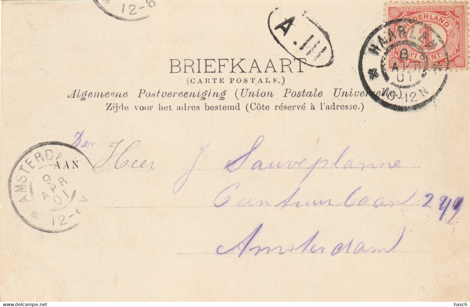 4892268Overveen, Zijlweg. (Poststempel 1901)  - Sonstige & Ohne Zuordnung