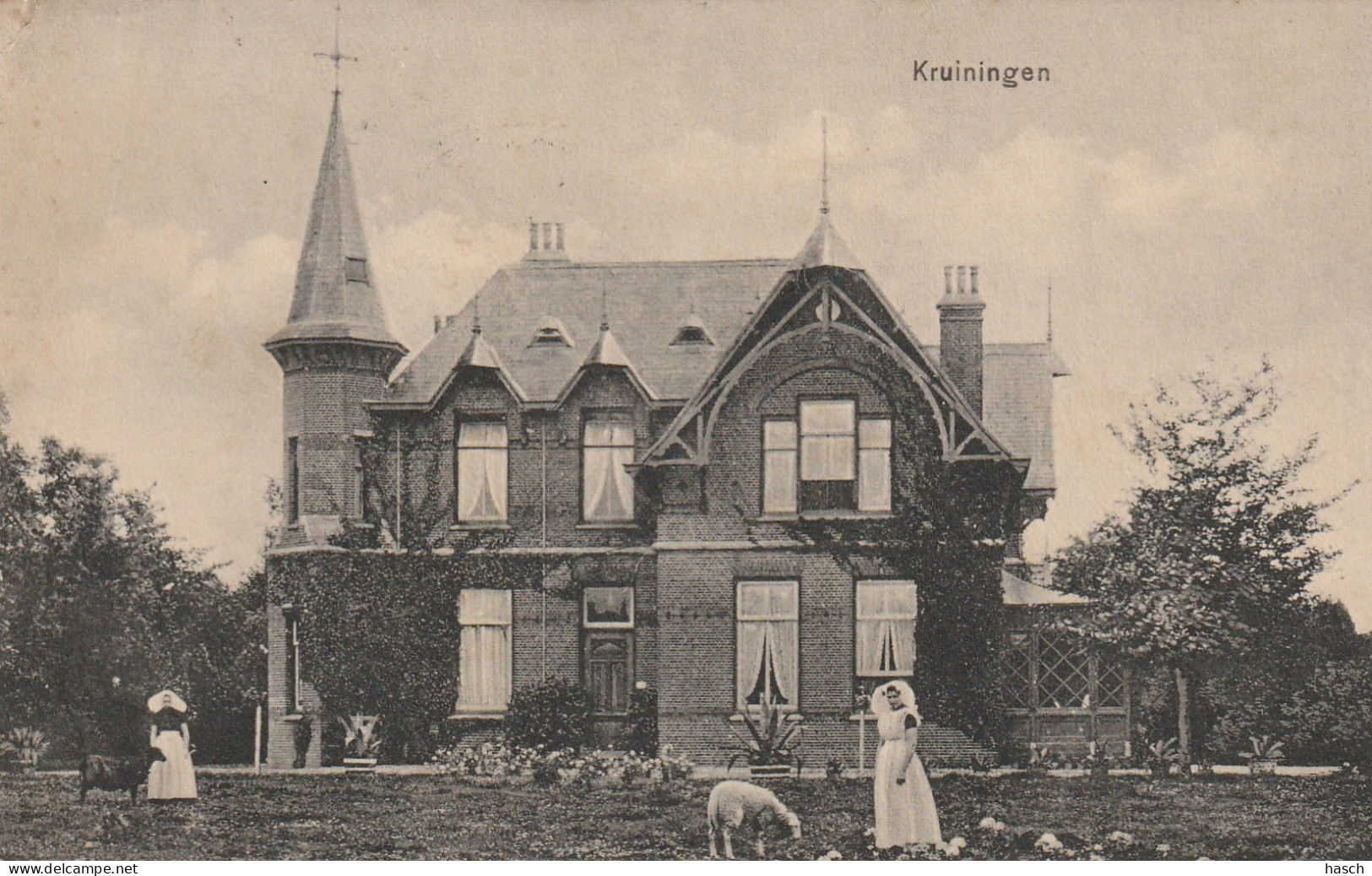 4892280Kruiningen, De Villa. (Langebalk Stempel 1915) (Linksboven Een Beschadiging)  - Kruiningen