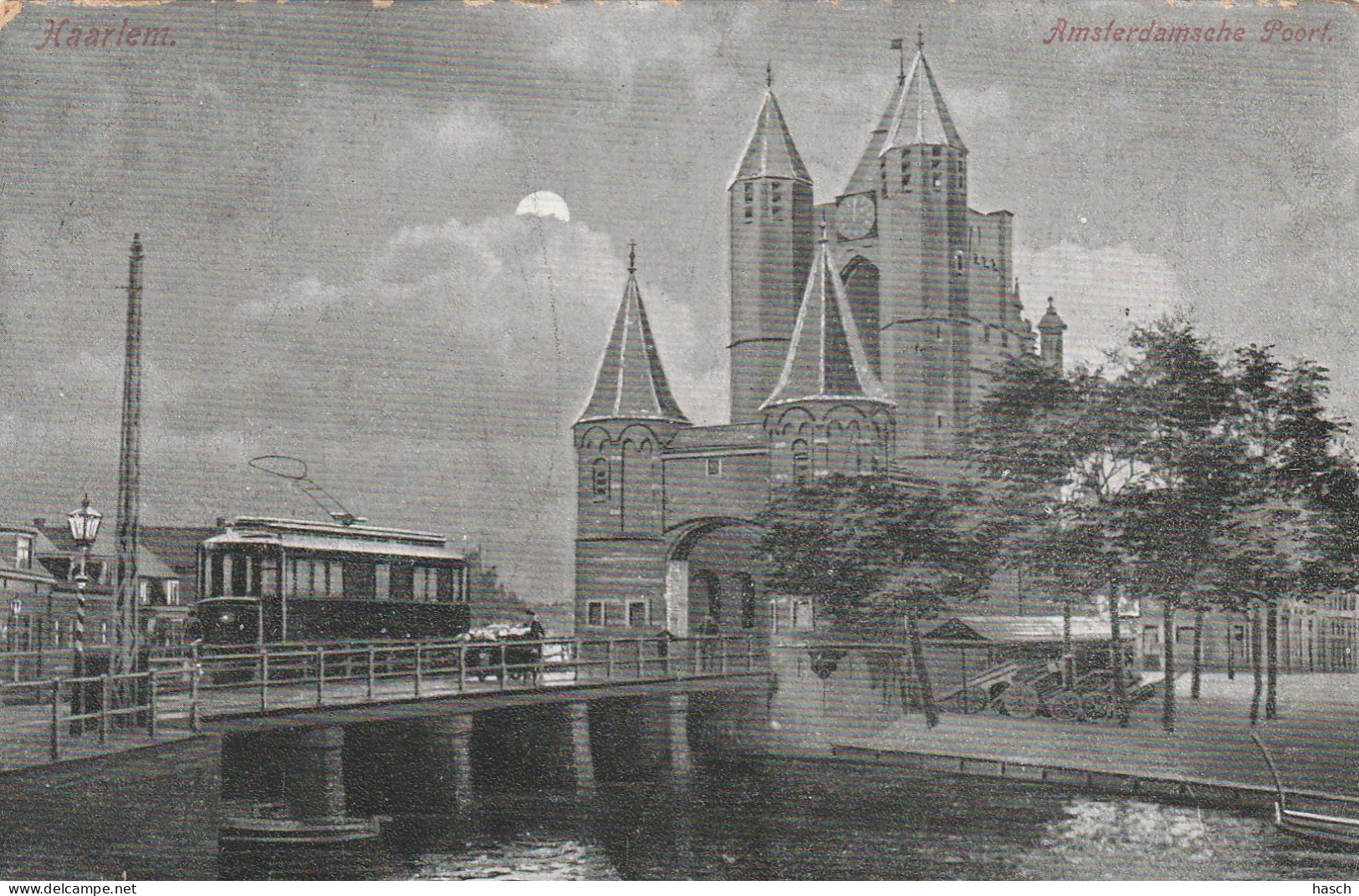 4892283Haarlem, Amsterdamsche Poort Bij Avond. (Poststempel 1905) (Zie Randen)  - Haarlem