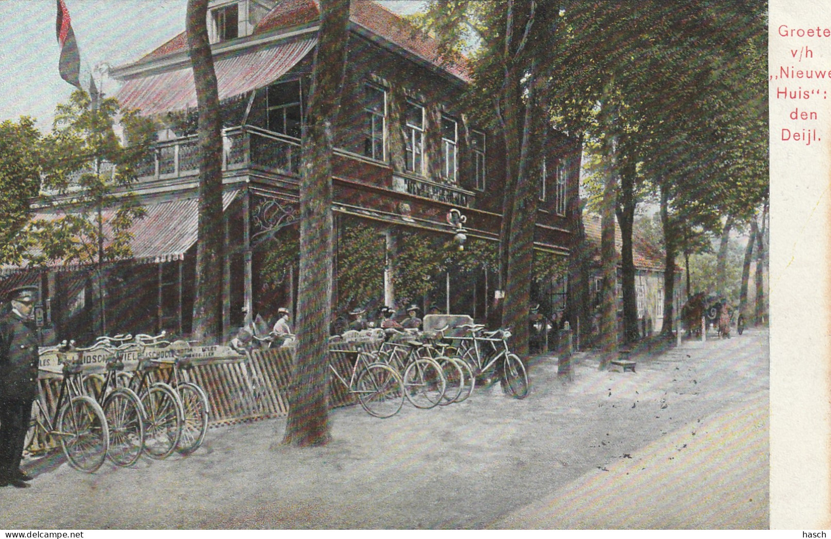 4892287Wassenaar, Groete V / H ,,Nieuwe Huis''  Den Deijl. (Poststempel 1908)  - Sonstige & Ohne Zuordnung