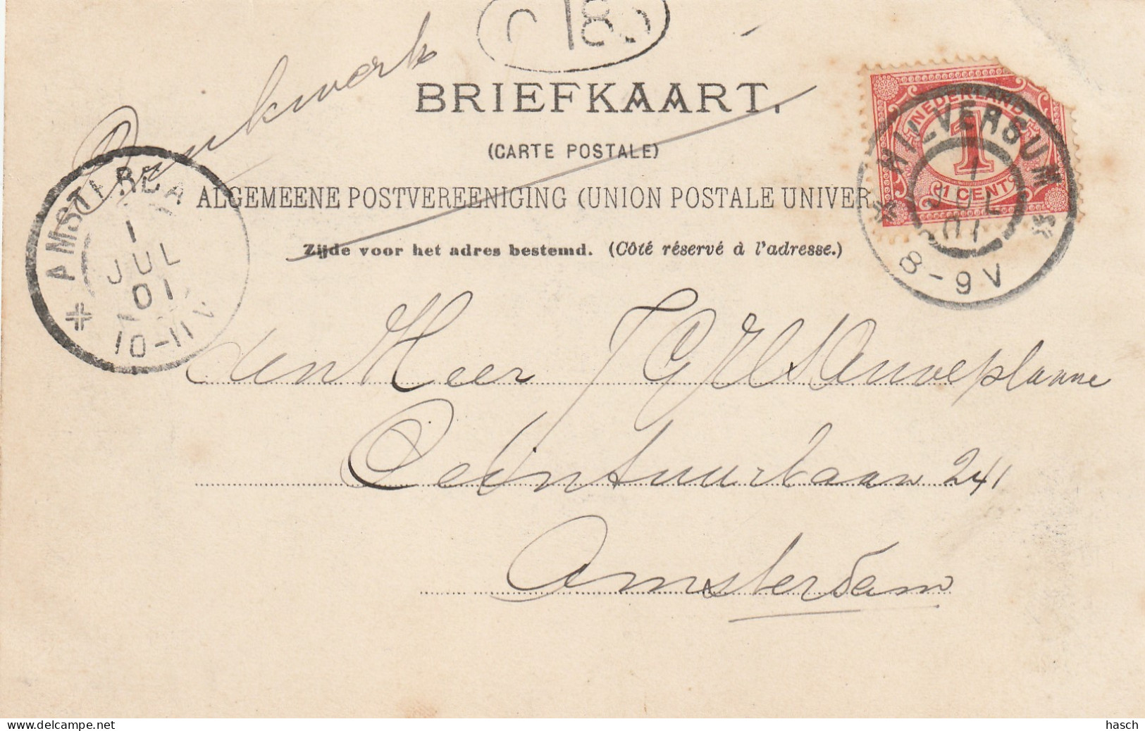 4892321Hilversum, Villa ,,Casa Cara'' (Pres. Kruger’s Verblijf 1901) (Poststempel 1901)  - Hilversum