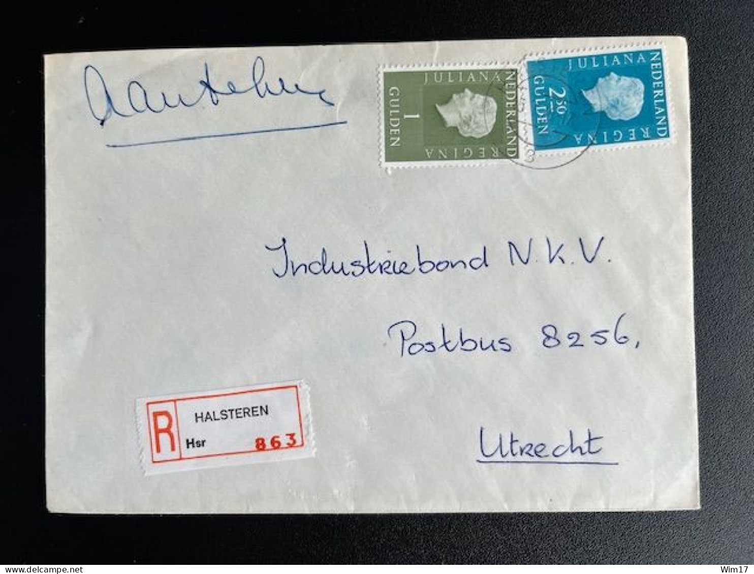 NETHERLANDS 1976 REGISTERED LETTER HALSTEREN TO UTRECHT 15-01-1976 NEDERLAND AANGETEKEND - Cartas & Documentos