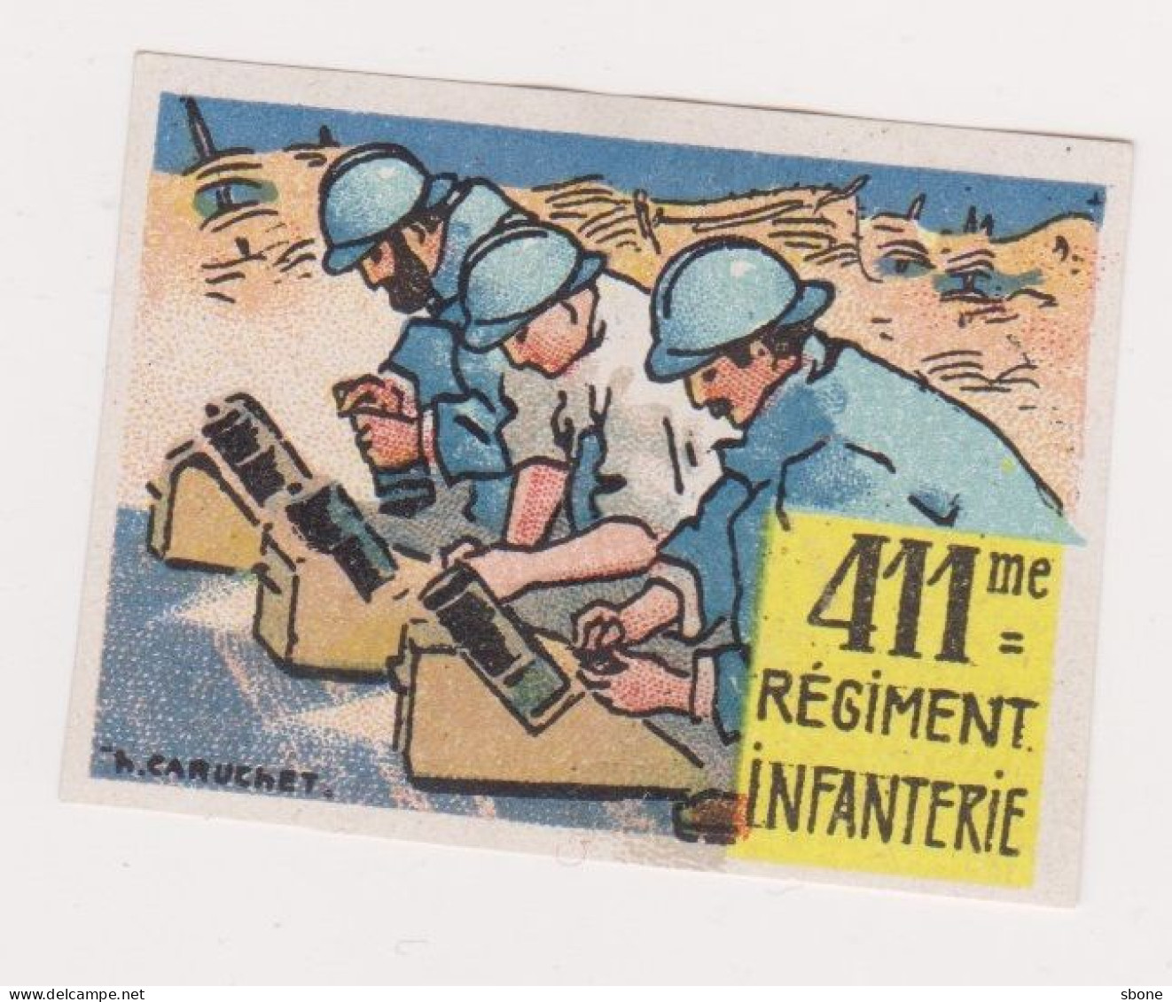 Vignette Militaire Delandre - 411ème Régiment D'infanterie - Vignettes Militaires