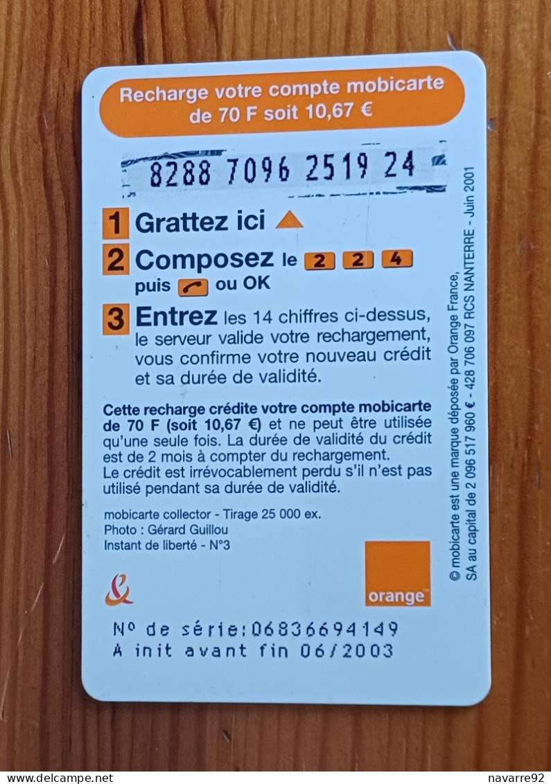 JOLIE MOBICARTE INSTANT LIBERTE VELO 25 000ex B.E !!! - Nachladekarten (Refill)