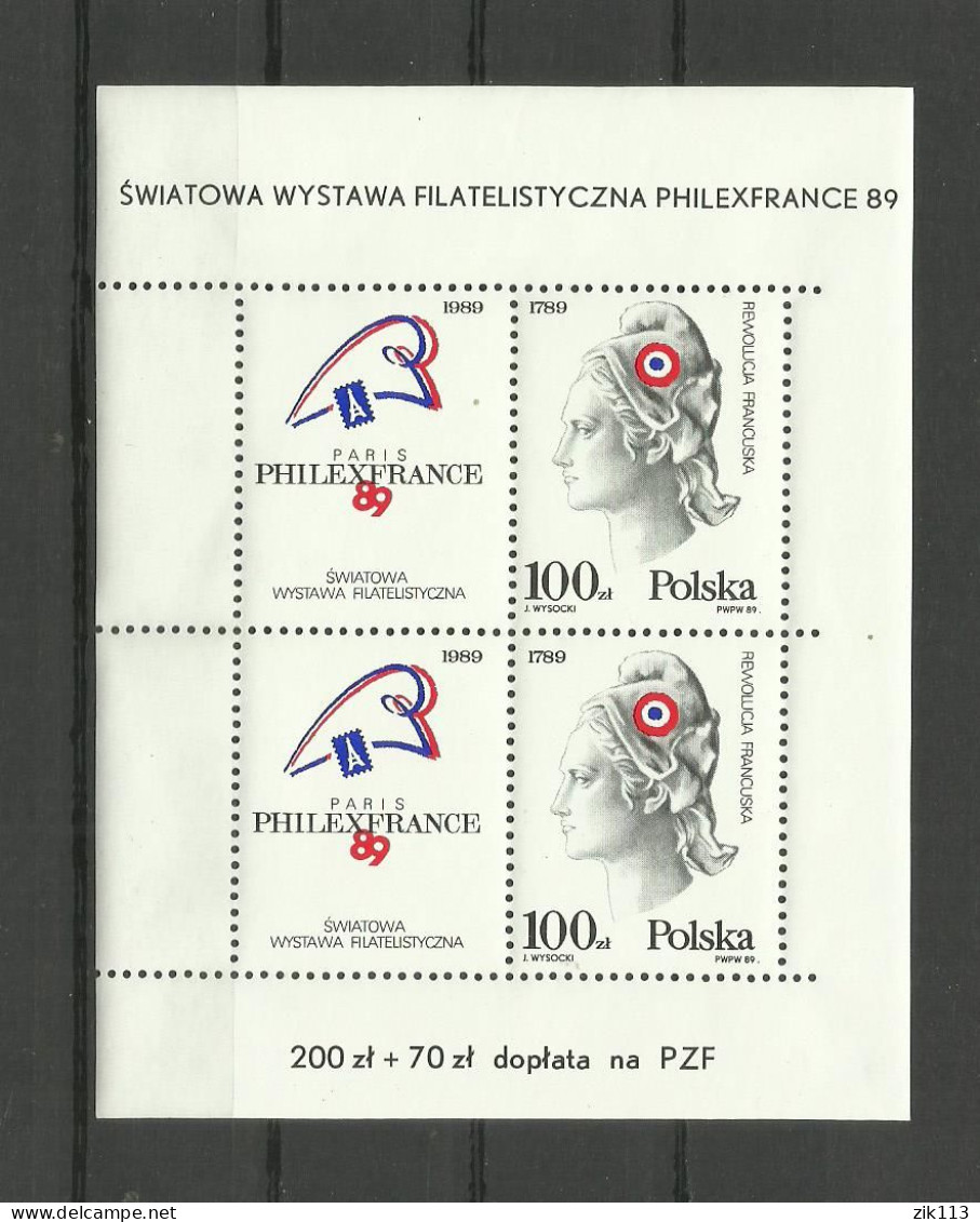 POLAND  1989 - RIGHT  MARGIN  WITHOUT  PERFORATION,  MNH - Variétés & Curiosités