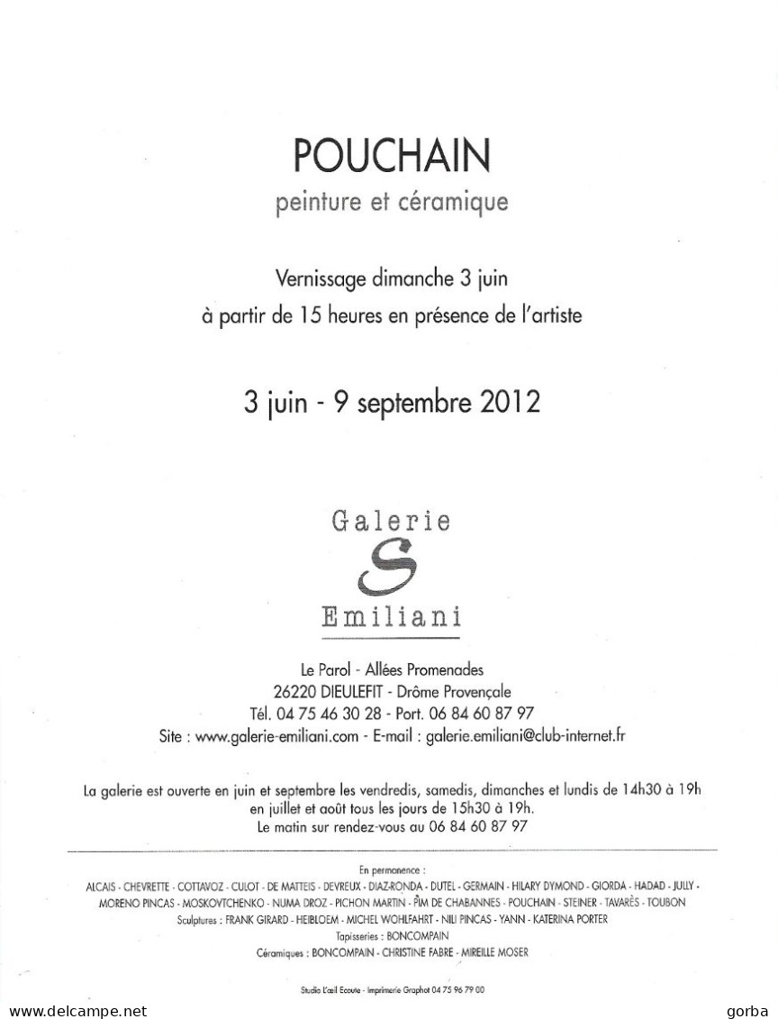 *CPM - Vernissage Exposition "Pouchain" -  Galerie Emiliani à DIEULEFIT (26) - Expositions