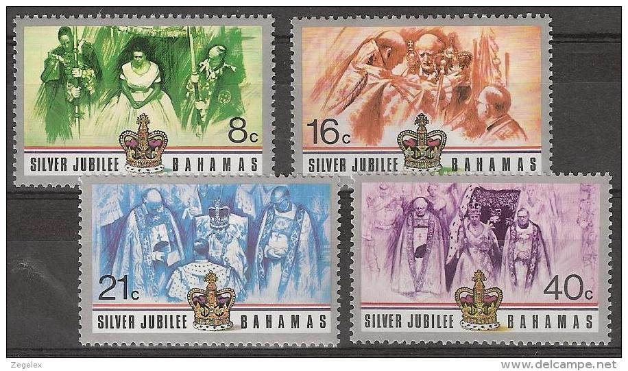 BAHAMAS 1977 Silver Jubilee Coronation Queen Elisabeth - MNH**, Postfrisch Ohne Falz , Neuf Sans CharniÂŠre , Never Hing - Bahama's (1973-...)