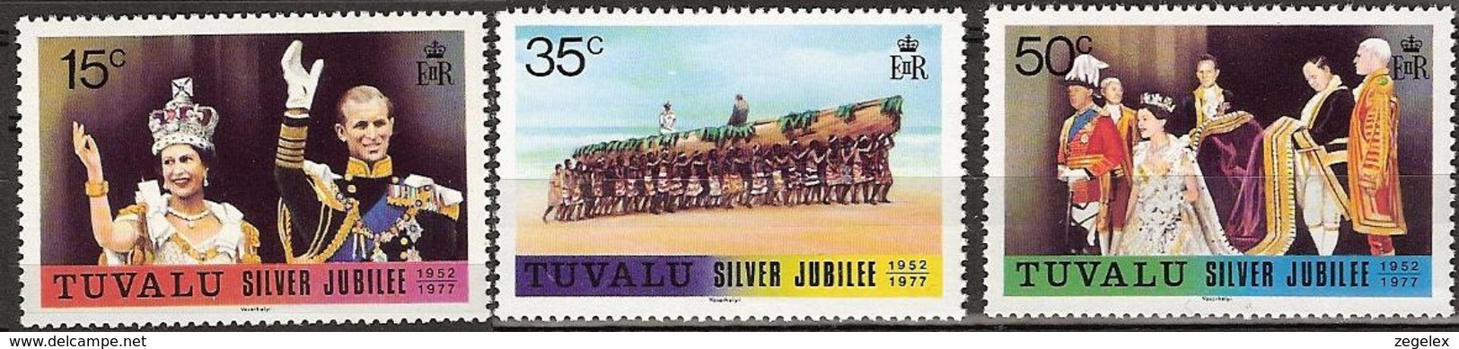 Tuvalu 1977  Silver Jubilee Coronation Queen Elisabeth - Complete - MNH**, Postfrisch Ohne Falz , Neuf Sans Charnière , - Tuvalu