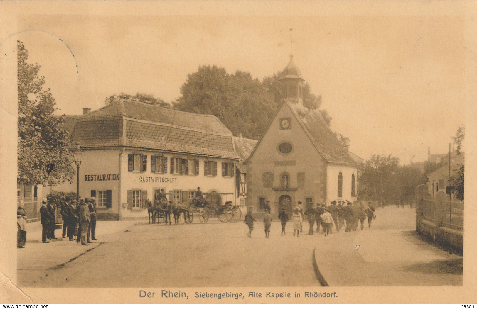 489749Rhöndorf, Alte Kapelle. Der Rhein, Siebengebirge. Restauration Gastwirtchaft. 1912. (Bottom Left A Very Small Fold - Bad Honnef