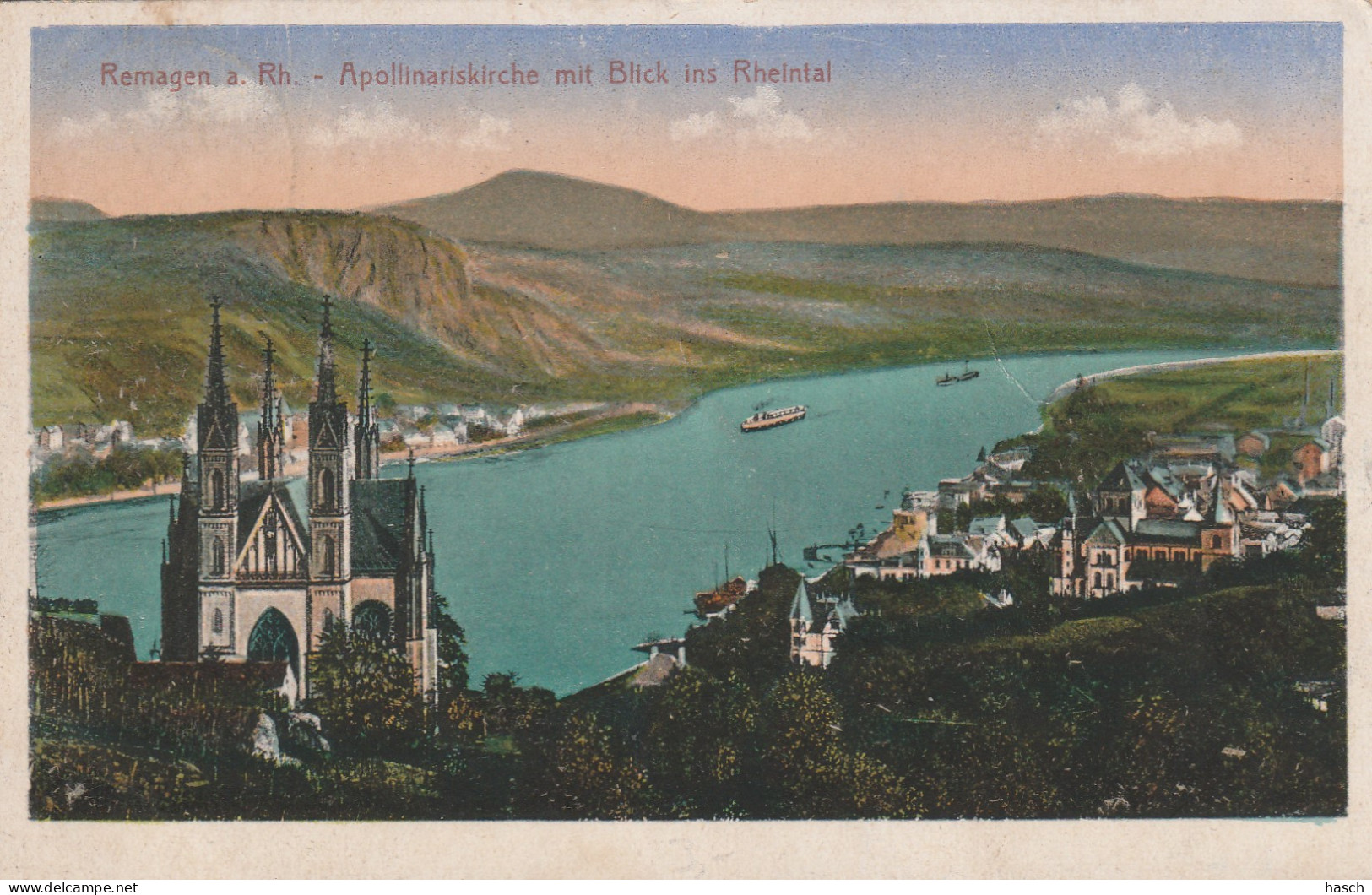 4897 261 Remagen, Apollinariskirche Mit Blick Ins Rheintal. 1917.  - Remagen