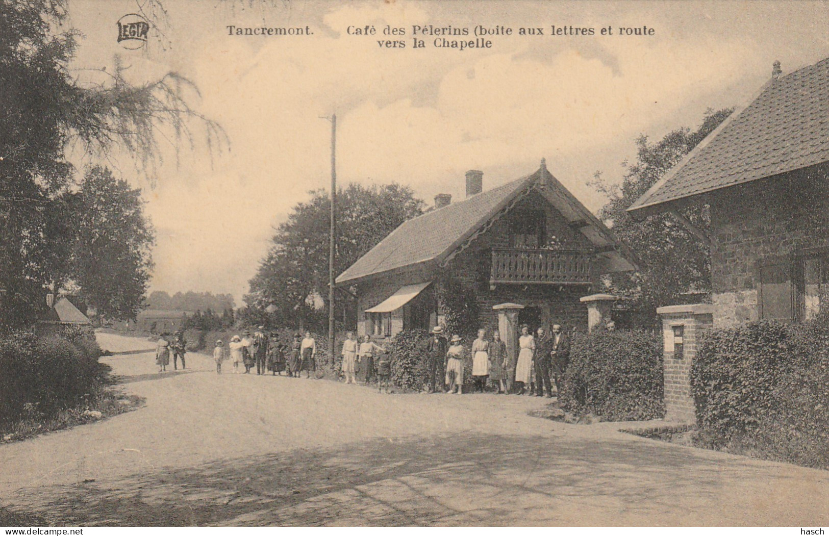 4899 36 Tancremont, Café Des Pèlerins Boite Aux Lettres Et Route Vers La Chapelle. 1923.  - Pepinster