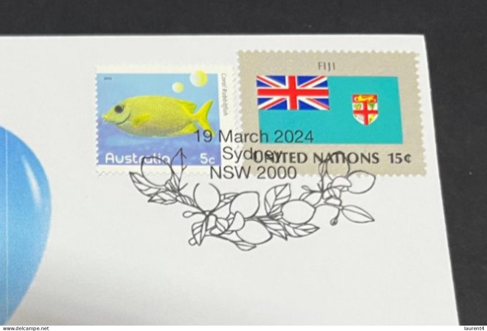 19-3-2024 (3 Y 28) COVID-19 4th Anniversary - Fiji - 19 March 2024 (with Fiji UN Flag Stamp) - Ziekte