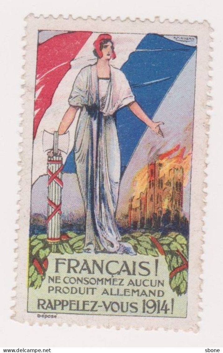 Vignette Militaire Delandre - Patriotique - Français Rappelez-vous De 1914 - Vignettes Militaires