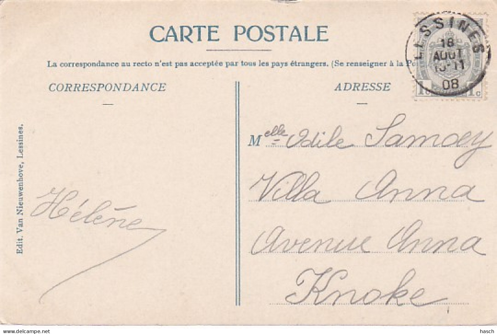 482517Lessines, Rue De La Halle 1 Juin 1908. .(voir Coins Voir Des Bords) - Lessines