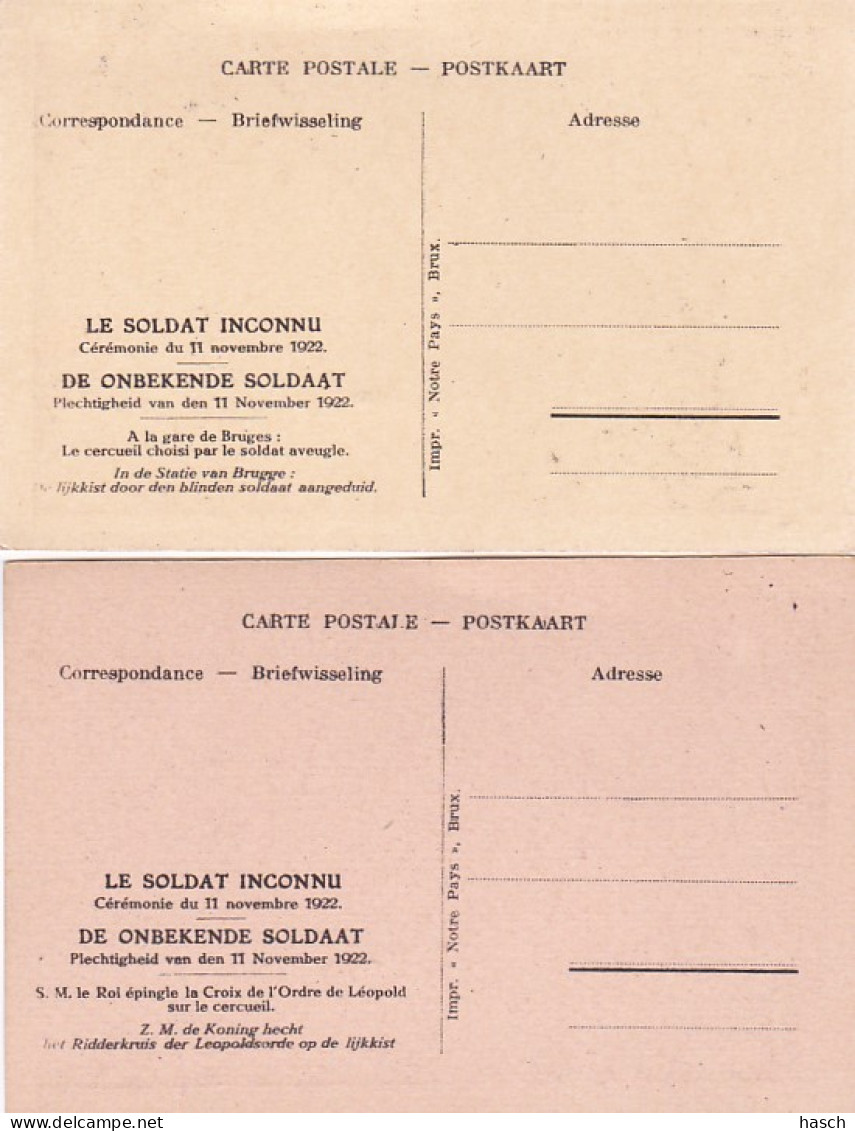 482526Le Soldat Inconnu, Cérémonie Du 11 Novembre 1922. (4 Cartes)(voir Coins, Voir Des Bords) - Cimiteri Militari