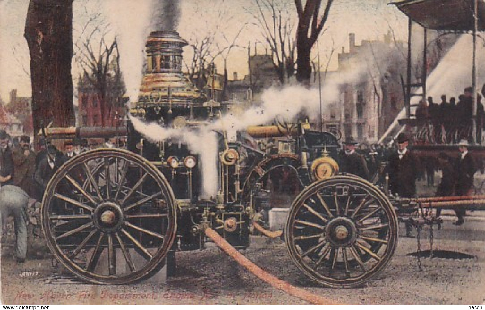 4825301New Haven, Fire Departement Engine Ko 7 In Action. 1910. (see Corners) - New Haven