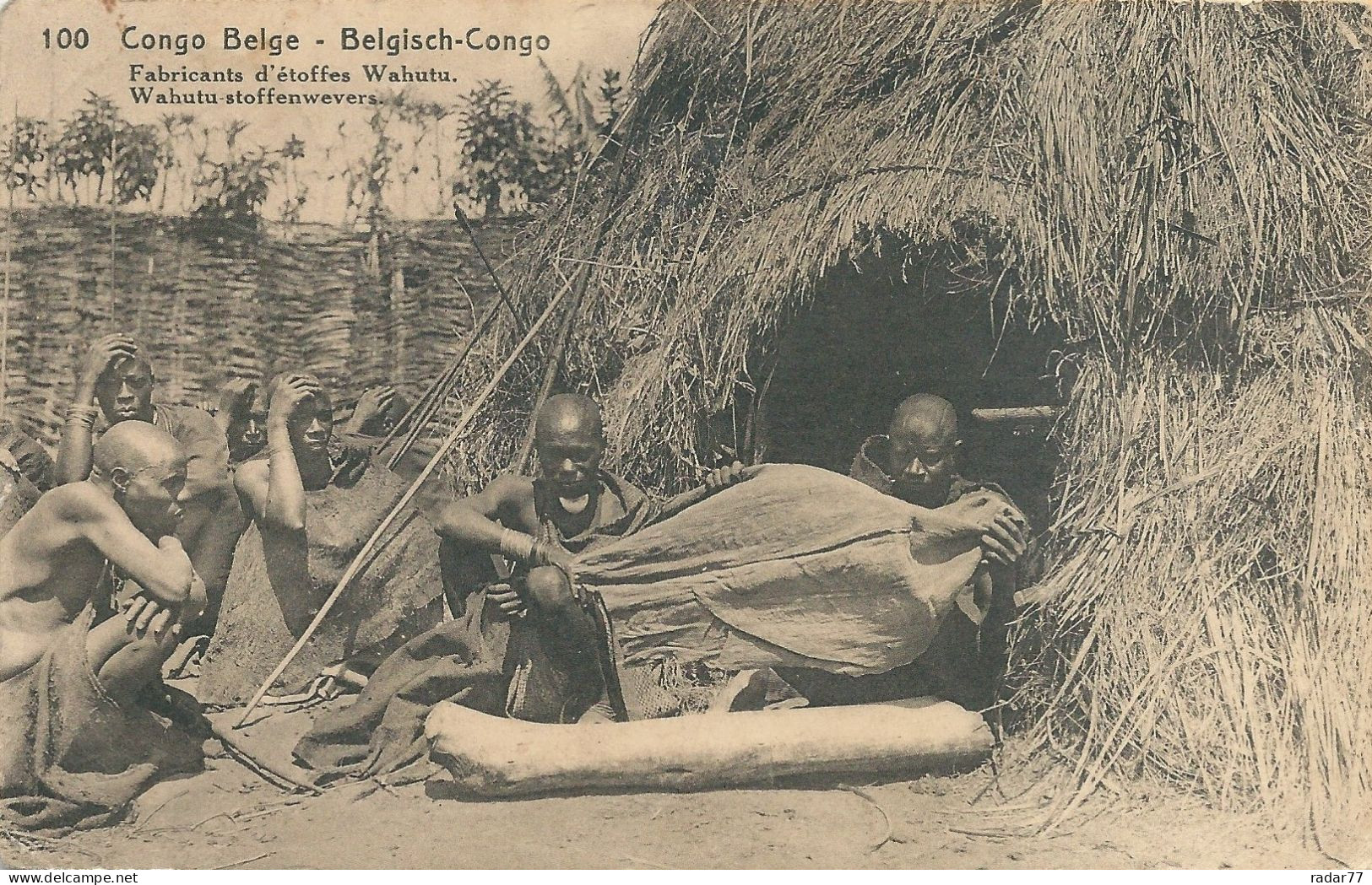 Entier Postal CONGO BELGE Oblitéré Avec Photo Fabricants D'étoffes Wahutu Au Verso - Briefe U. Dokumente