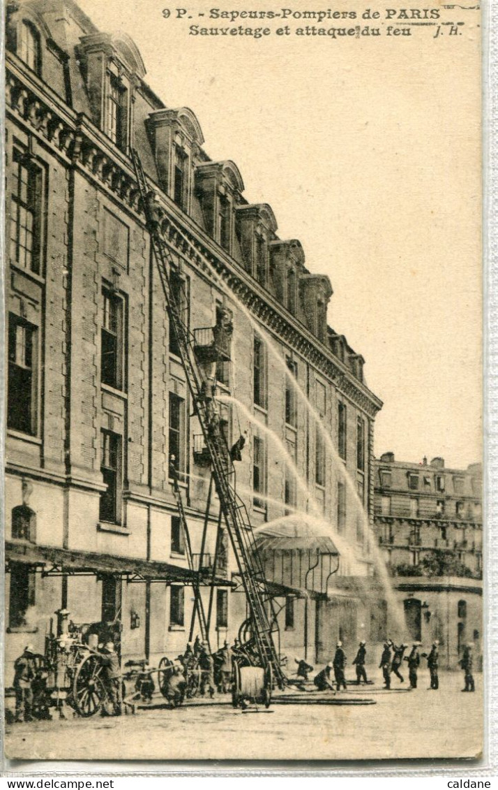 -75-PARIS   - SAPEURS-POMPIERS De PARIS-Sauvetage Et Attaque Du Feu - Firemen