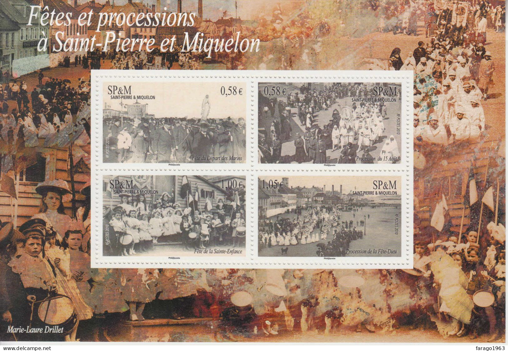 2010 St. Pierre Et Miquelon SPM Fetes Et Processions Souvenir Sheet MNH @ BELOW FACE VALUE - Ungebraucht