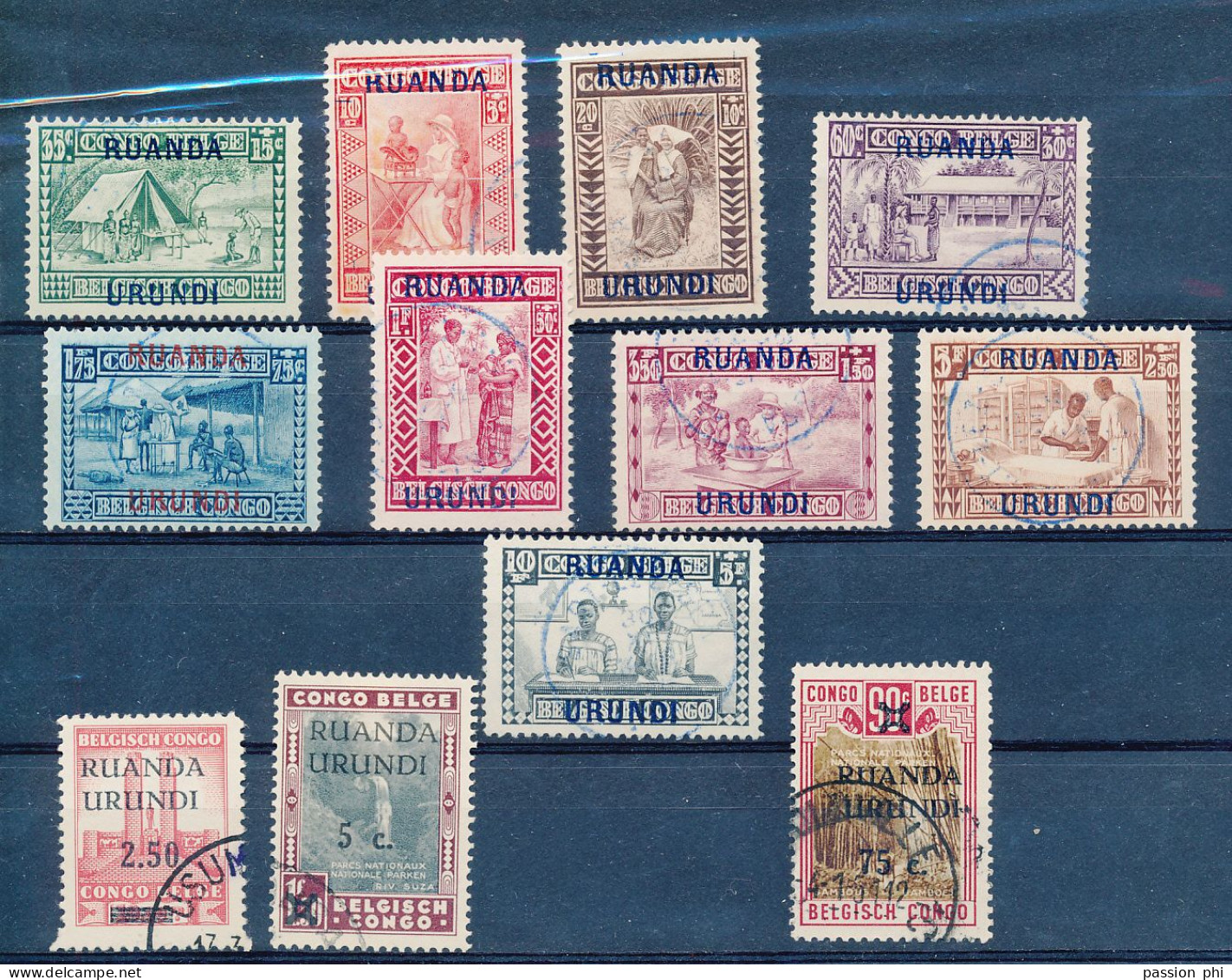 B6 RUANDA-URUNDI COB 81/89 + 118/120 USED - Usati