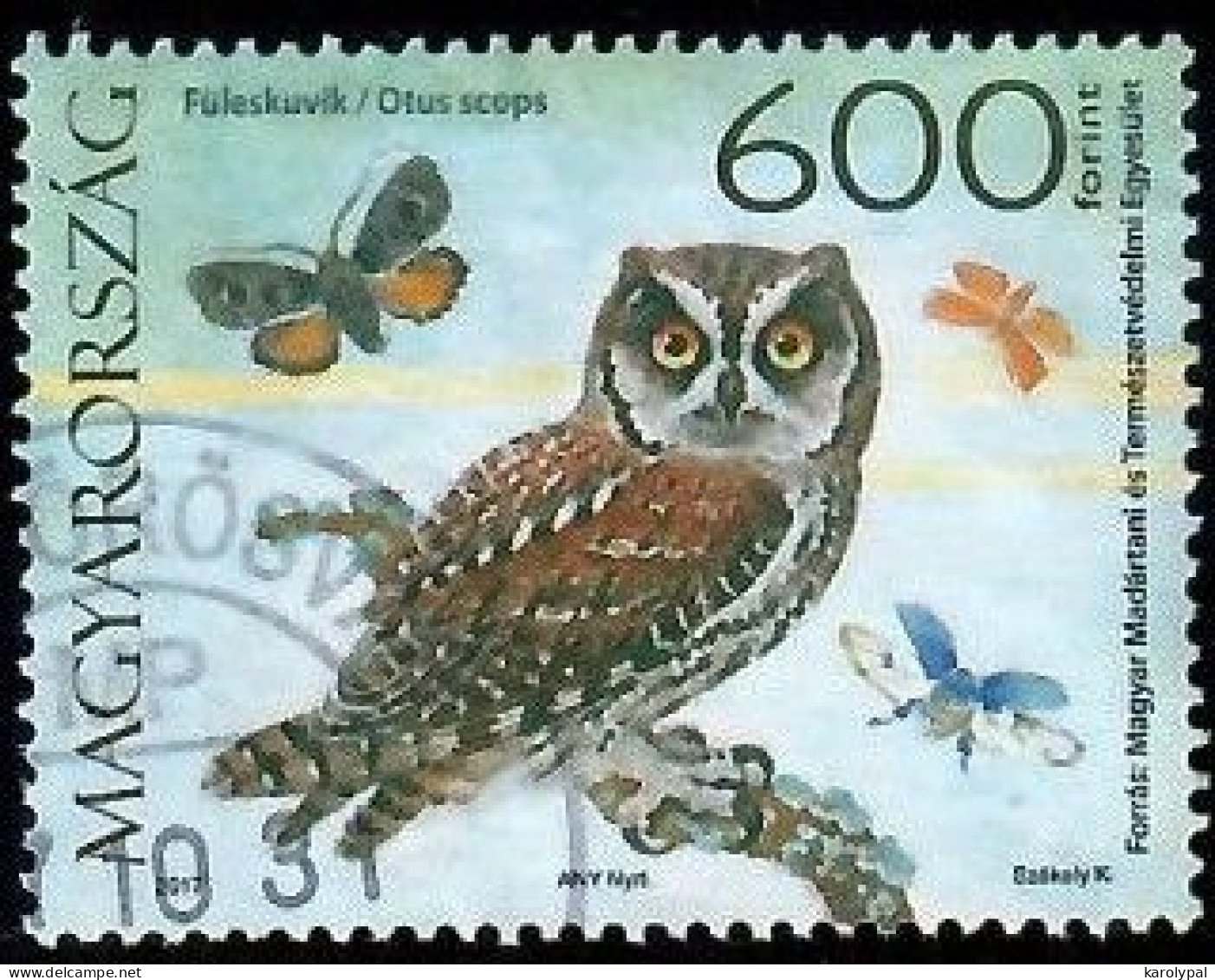 Hungary, 2017 Used,     Owls Mi. Nr.5911, Stamp From The Block 402 - Gebraucht