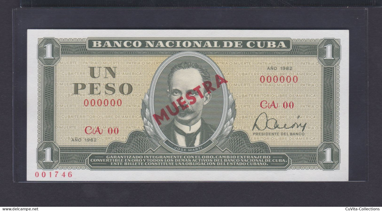 1 PESO 1982 UNC / SC MUESTRA - Kuba