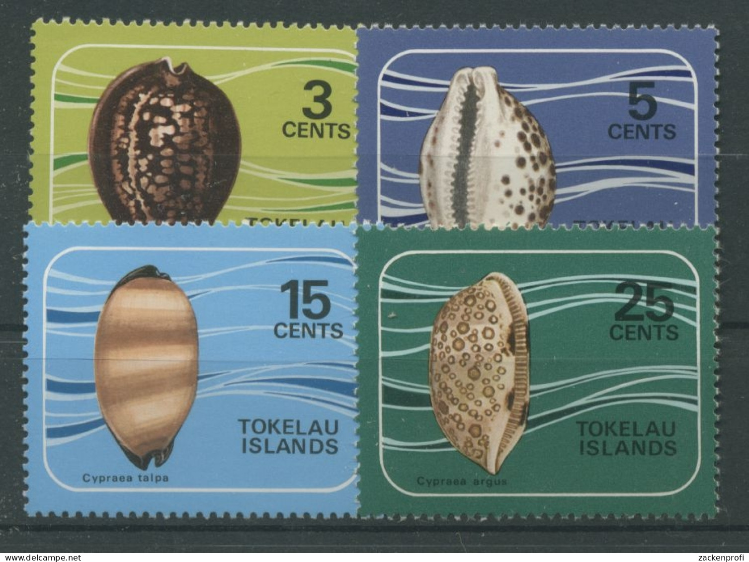 Tokelau-Inseln 1974 Meerestiere Porzellanschnecken 34/37 Postfrisch - Tokelau