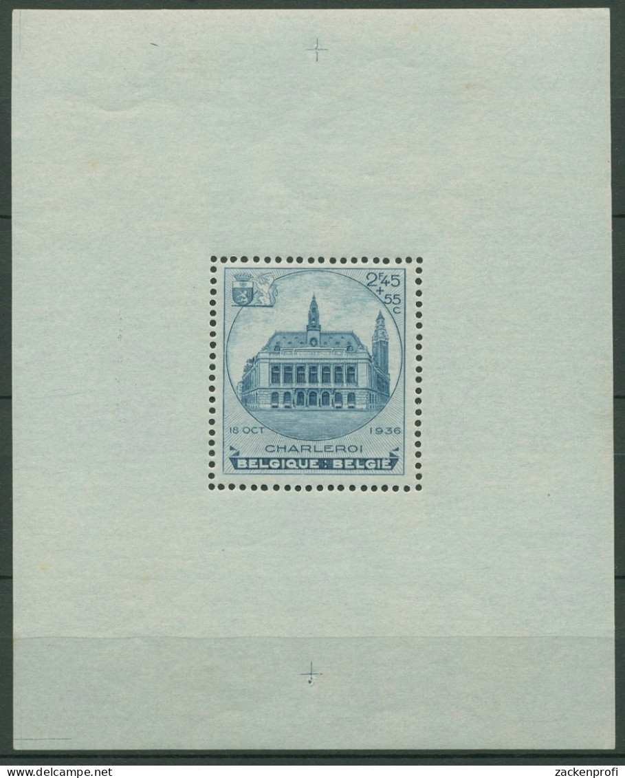 Belgien 1936 Philatel. Ausstellung Rathaus Charleroi Block 5 Postfrisch (C91594) - 1924-1960