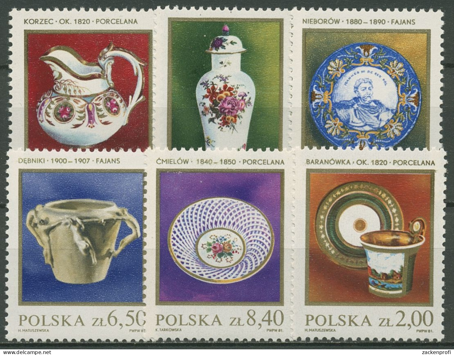 Polen 1981 Fayencen Keramik Porzellan 2739/44 Postfrisch - Nuevos