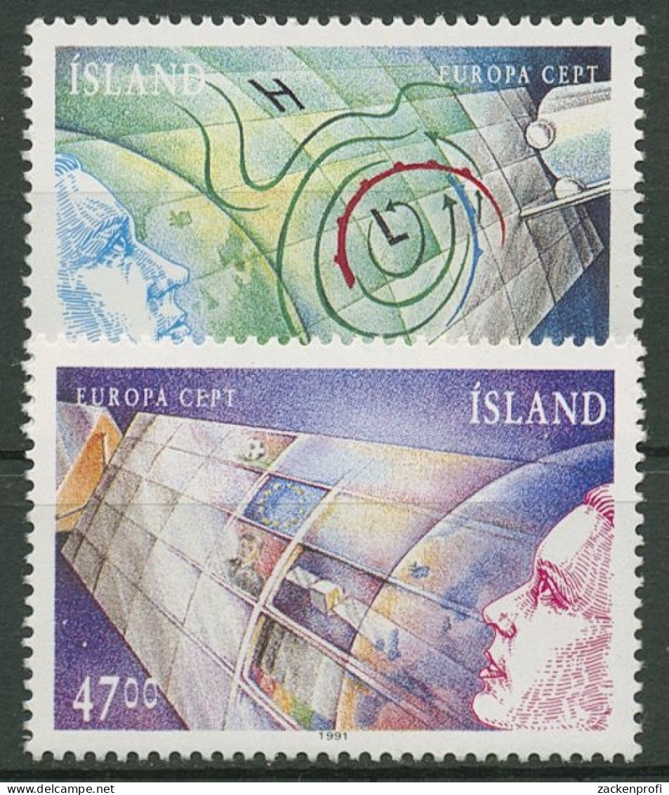 Island 1991 Europa CEPT Weltraumfahrt Satelliten 742/43 Postfrisch - Unused Stamps