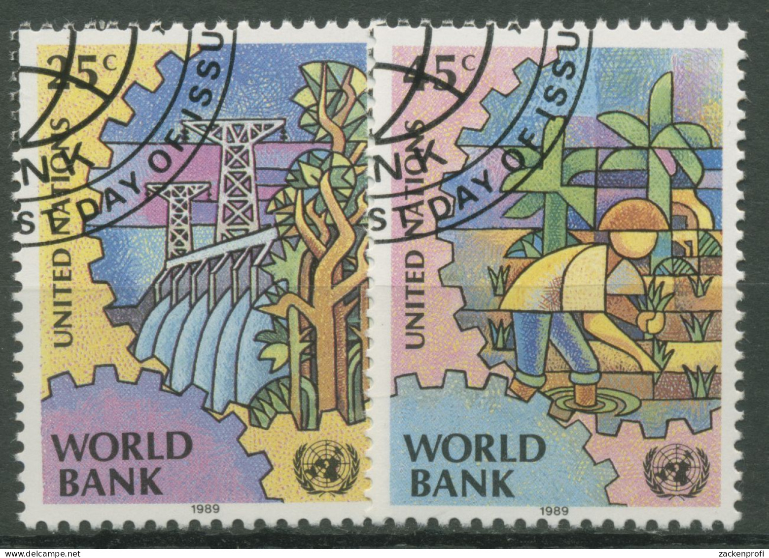 UNO New York 1989 Weltbank Wasserkraft Landwirtschaft 571/72 Gestempelt - Used Stamps