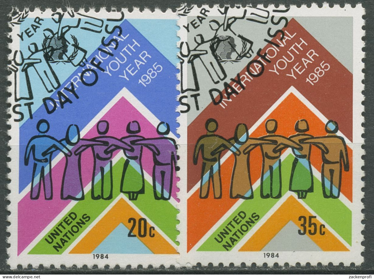 UNO New York 1984 Jahr Der Jugend 464/65 Gestempelt - Usati